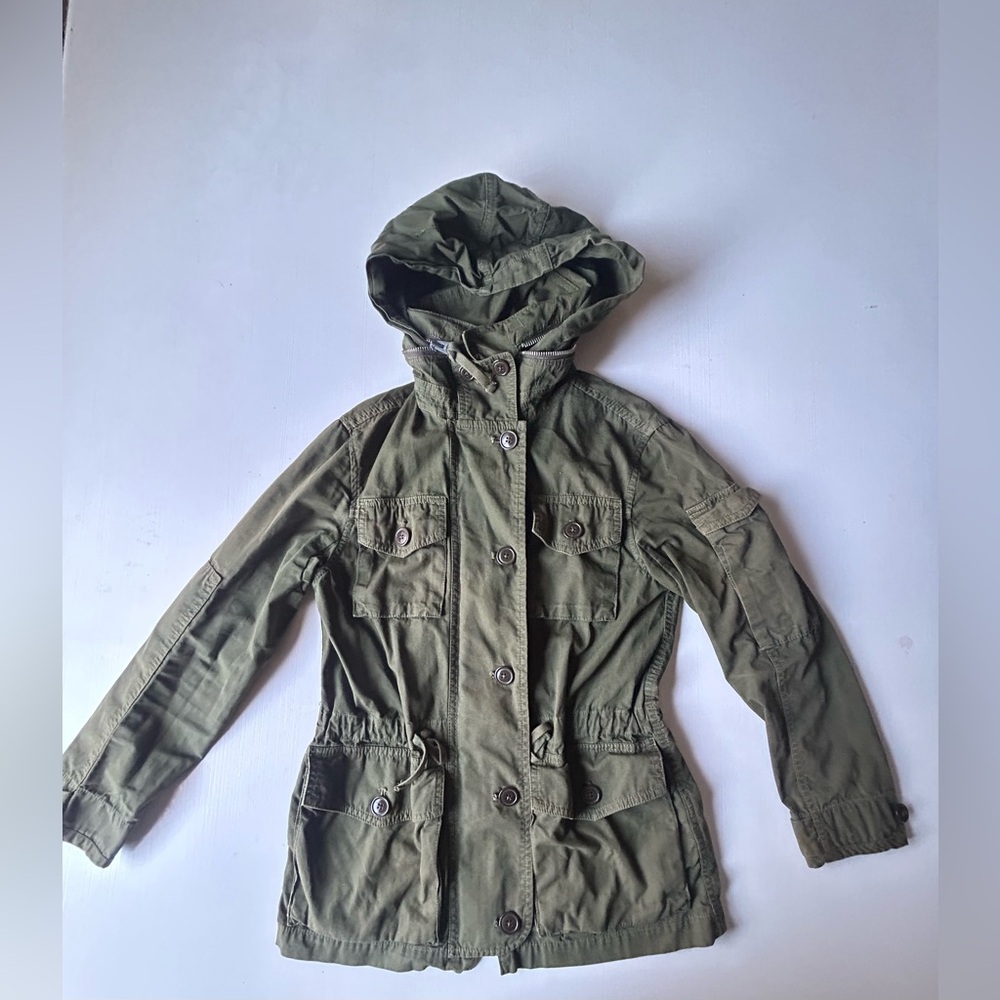 J.CREW : Hunter Green Cotton Field Mechanic Military Utility Jacket $179 PXS